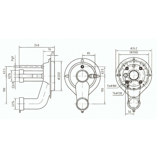 Pool Counterflow Assembly Kit TAIFUN 240 mm HUGO LAHME
