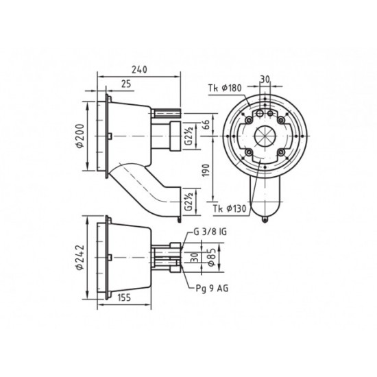 Pool Counterflow Assembly Kit TAIFUN-DUO 240 mm HUGO LAHME