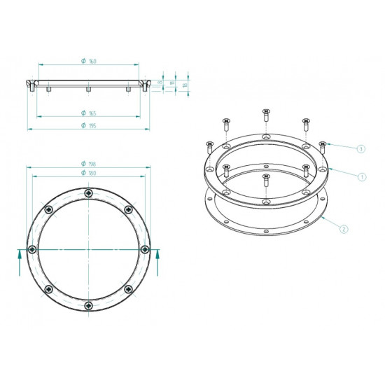 Counterflow sealing flange for foiled swimming pool TAIFUN HUGO LAHME