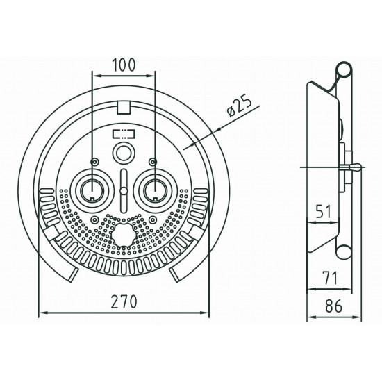 Stainless steel handle for counterflow TAIFUN HUGO LAHME