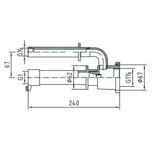 Water massage jet wall passage STANDARD 240 MM HUGO LAHME 2