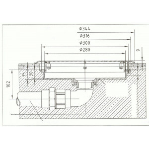 Swimming pool mounting kit with switch  GEJZER 90° HUGO LAHME 2