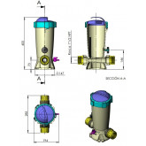 Chlorator przepływowy na tabletki do basenu z regulacją 1 1/2" INLINE ASTRAL POOL