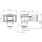 Skimmer for swimming pool universal wide STEEL EDITION TEBAS