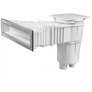 Universal pool skimmer slim STEEL EURONORM TEBAS