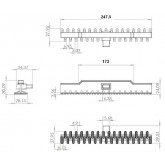 Overflow grate for swimming pool single connection 245 mm x 22 mm SOPEL TEBAS