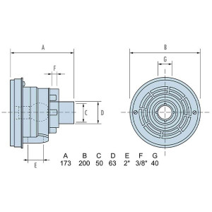 Suction-pressure nozzle for water massage for the pool TEBAS 2