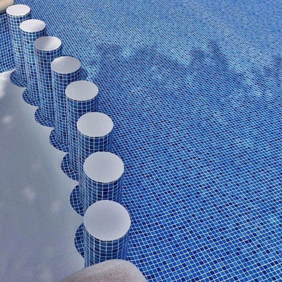 Pool membrane, anti-slip, Elbe SUPRA, blue mosaic, width 165 cm ELBE