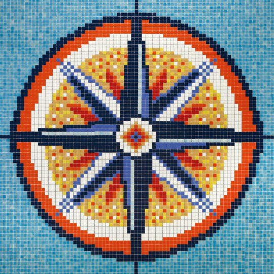 Glass mosaic pool decoration Compass EZARRI