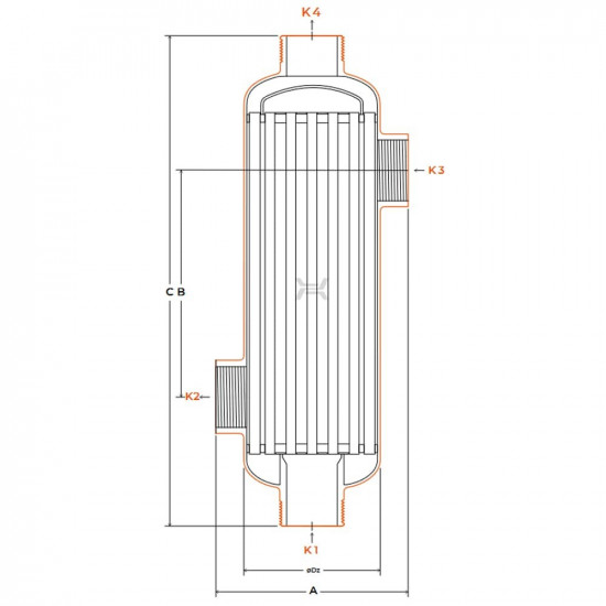 Heat exchanger for swimming pool up to 120 m3 REV500S HEXONIC