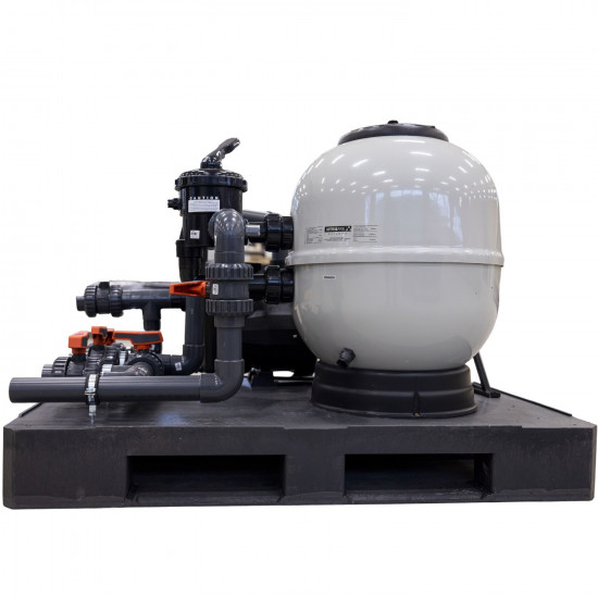 Prefabricated pallet / filtration set with piping, control and heat pump for swimming pool up to 50m3 PREMIUM