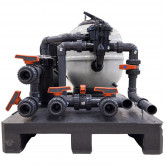 Ready-to-use filtration set with piping, control, heat pump and salt electrolysis for a swimming pool up to 50m3 EXCLUSIVE