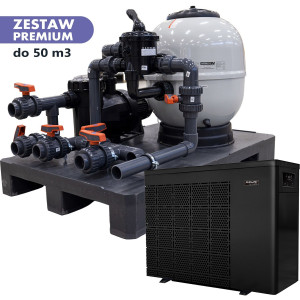 Gotowy zestaw filtracji wraz z orurowaniem dla basenu 50m3 500 mm 11m3/h