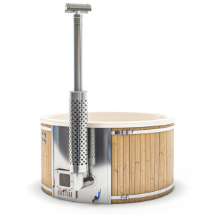 Wood heated tub with white insert TUB 180 2