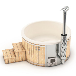 Wood heated tub with white insert TUB 180