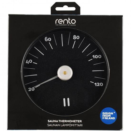 Sauna thermometer ALUMINIUM BLACK RENTO