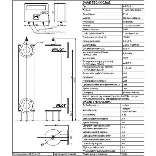 Lampa UV do basenu AP Pool 1 TMA