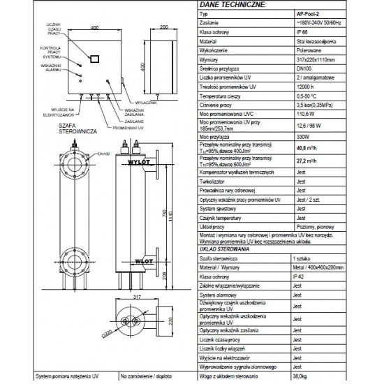 UV Lamp for pool AP Pool 2 TMA
