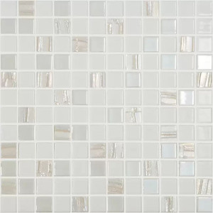 Pool glass mosaic series ANTARCTICA, colour ANTARCTICA ASTRA WHITE 25x15mm VIDREPUR