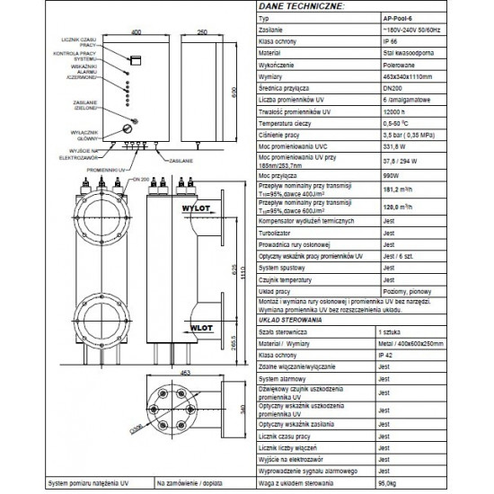 Lampa UV do basenu AP Pool 6 TMA