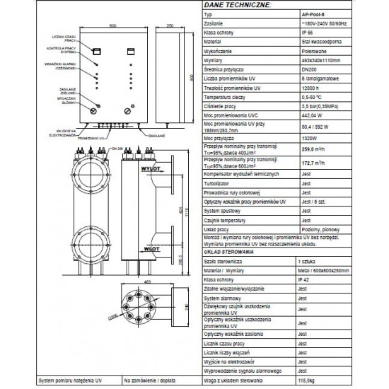 UV Lamp for pool AP Pool 8 TMA