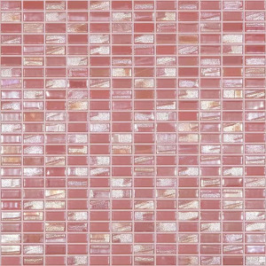 Pool mosaic series BIJOU, colour SOFT RED 25x12mm VIDREPUR