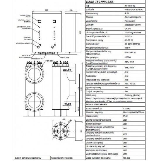 Lampa UV do basenu AP Pool 10 TMA