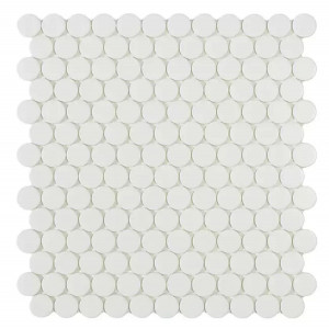 Pool mosaic series CIRCLE, colour WHITE MT 25x25mm VIDREPUR