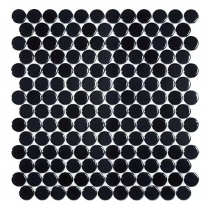 Pool mosaic series CIRCLE, colour BLACK BR 25x25mm VIDREPUR