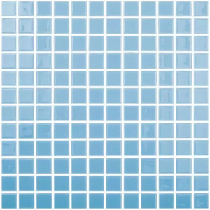 Pool mosaic series SOLID COLORS, colour TURQUESA 25x25mm VIDREPUR