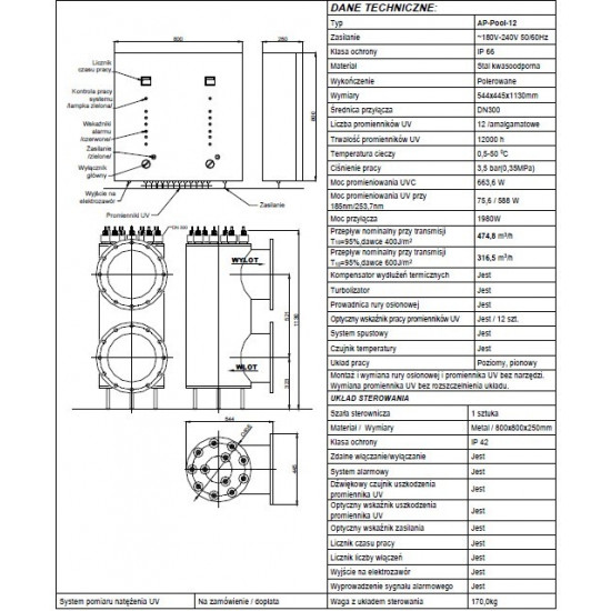 UV lamp for swimming pool AP Pool 12 TMA