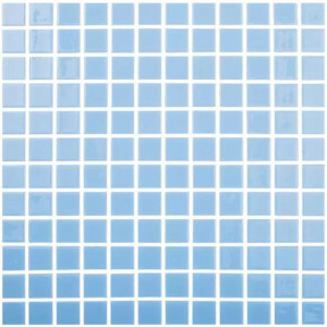 Pool mosaic series SOLID COLORS, colour AZUL CELESTE CLARO 25x25mm VIDREPUR