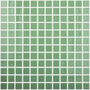 Pool mosaic series SOLID COLORS, colour VERDE CLARO 25x25mm VIDREPUR
