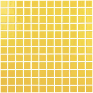 Pool mosaic series SOLID COLORS, colour AMARILLO 25x25mm VIDREPUR