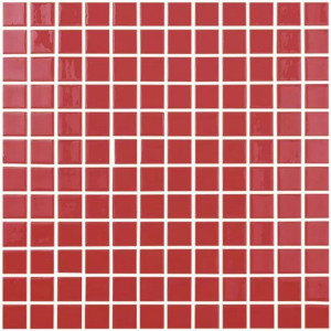 Pool mosaic series SOLID COLORS, colour ROJO 25x25mm VIDREPUR