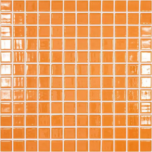 Mozaika basenowa seria SOLID COLORS 25x25mm, kolor LISO NARANJA CITRICO VIDREPUR