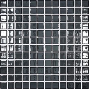 Pool mosaic series SOLID COLORS, colour LISO ANTRACITA 25x25mm VIDREPUR