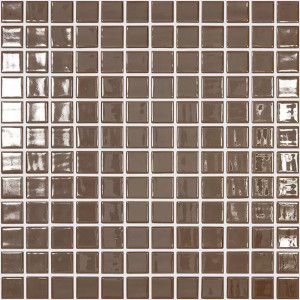 Pool mosaic series SOLID COLORS, colour LISO MARRON 25x25mm VIDREPUR