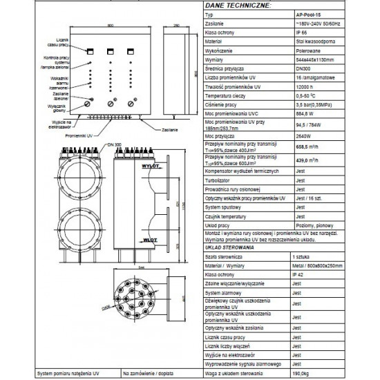 UV lamp for pool AP Pool 15 TMA