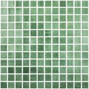 Pool mosaic series FOG COLORS, colour NIEBLA VERDE 25x25mm VIDREPUR