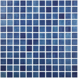 Pool mosaic FOG COLORS, colour NIEBLA AZUL MARINO 25x25mm VIDREPUR