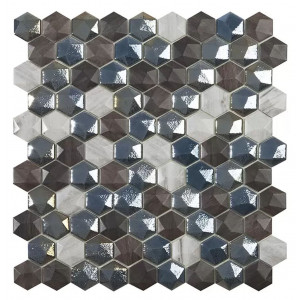 Mozaika basenowa seria ELITE 35x35mm, kolor SAPELLY MIX HEX VIDREPUR