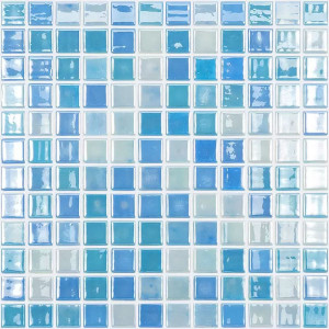 Pool mosaic series LUX , composition LUX LIGHT BLUE 25X25mm VIDREPUR