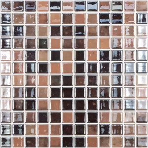 Mozaika basenowa seria LUX 25x25mm, kompozycja LUX CHOCOLATE VIDREPUR