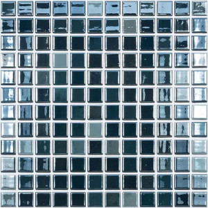 Mozaika basenowa seria LUX 25x25mm, kompozycja LUX NIGHT BLUE VIDREPUR