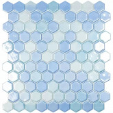 Pool mosaic series LUX , composition LUX LIGHT BLUE HEX 35X35mm VIDREPUR