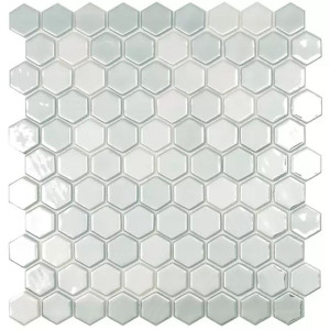 Mozaika basenowa seria LUX 35x35mm, kompozycja LUX WHITE HEX VIDREPUR