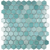 Pool mosaic series LUX, composition LUX TURQUISE HEX 35X35mm VIDREPUR