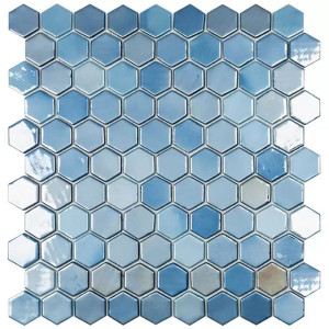 Pool mosaic series LUX, composition LUX DARK BLUE HEX 35X35mm VIDREPUR