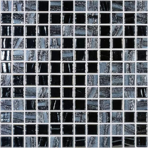 Mozaika basenowa seria MOON 25x25mm, kompozycja BLACK MIX VIDREPUR